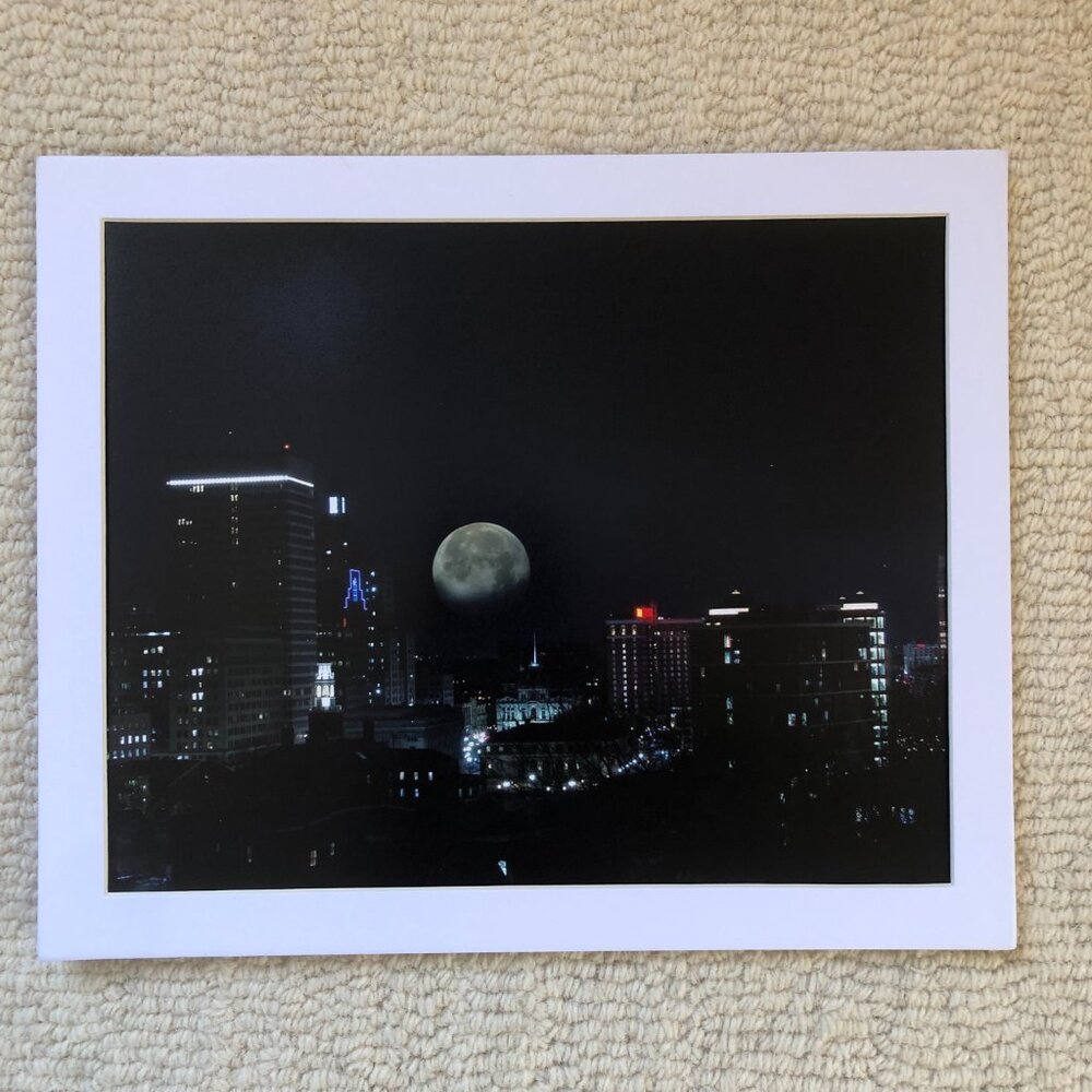 🌕 Wolf Moon Over Providence | Framed 8x10 Fine Art Print | Signed